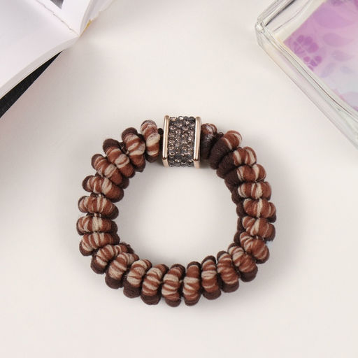 Цена за 6 шт. Резинка для волос «Кэнди», 6 см, коричневый