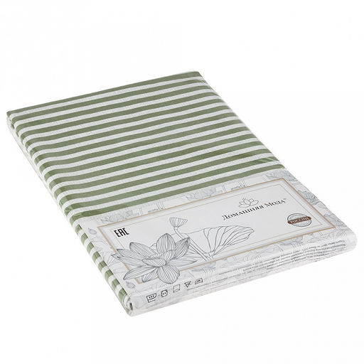 Скатерть 240х145см "Виши" полоса, длина стола до 200см, на 10-12 персон, рогожка, хлопок "Премиум" 186г/м2, упаковка классическая 28х41см, "Домашняя мода" (Россия)