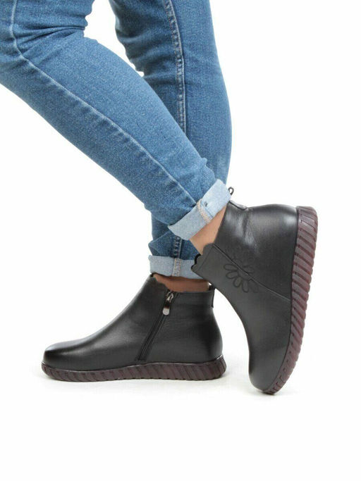 01-5507 BLACK Ботинки демисезонные (натуральная кожа, байка) - No name фото 3