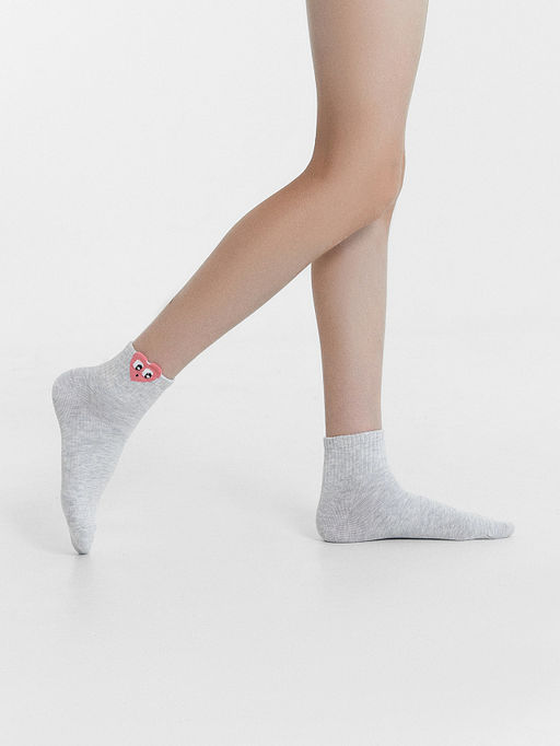 Цена за 5 пар! Носки детские белые с объемным рисунком в виде сердца - Mark formelle фото 5