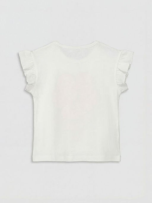 Bisiklet Yaka Bask?l? K?z ?ocuk F?rf?rl? Ti??rt