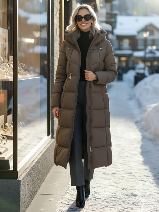 Пальто зимнее Visdeer 7729SK женское утепленное 240 г/м² светло-коричневое  фото 24