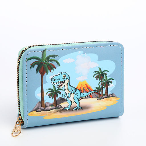 Кошелёк детский Выбражулька «Дино», на молнии, голубой