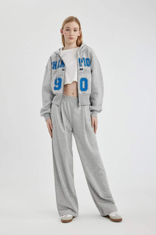 Толстовка на молнии с капюшоном и принтом Cool Oversize - Defacto фото 5