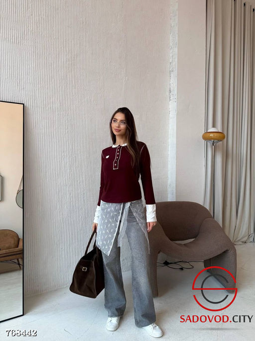 Женский лонгслив на пуговицах - Bruno фото 5