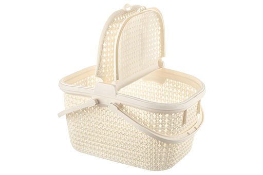 Корзина для пикника 25 л 46*35*27,5 см Паола с 2-мя крышками слоновая кость (модель 428) - Elan gallery фото 5