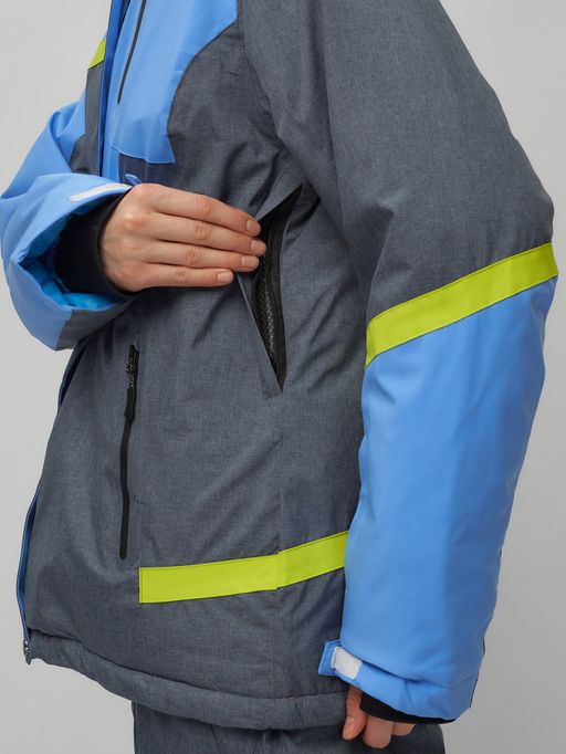 Горнолыжный костюм женский большого размера синего цвета 02282-1S - Chunmai фото 16