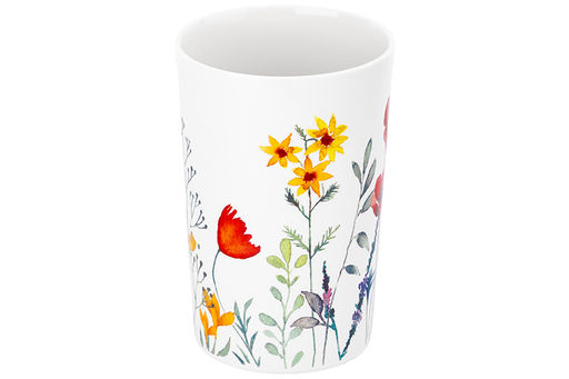 Кружка 380 мл 12*8*12,2 см "Цветочное настроение - красные маки" NEW BONE CHINA