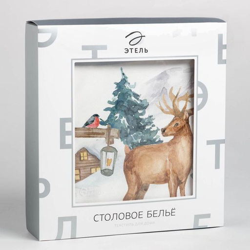 Скатерть новогодняя «Этель» Forest animals, d=215 +/- 3 см с ГМВО, 100% хлопок, саржа 190 г/м²