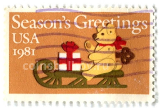 Марка Рождество 1981 год США