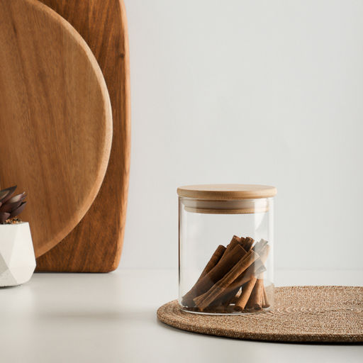 Банка для хранения 450мл, 10*8,5см, стекло, бамбук VETTA ЭКО Эллипс арт. 828-303 - Полимербыт фото 3