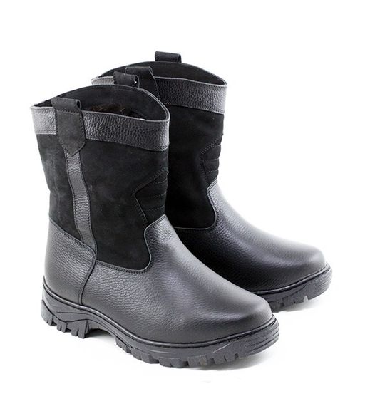 Мини-монголки мужские черные, литая подошва натуральная кожа - Мирунт фото 2