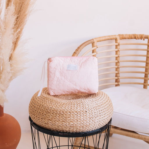 Косметичка на молнии простая, со стёжкой Цветы, розовая - Simaland фото 2