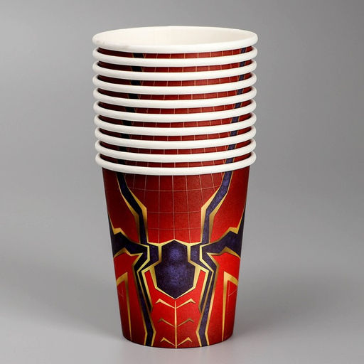 Цена за 10 шт. Стакан бумажный Паутинка, 250 мл - Страна карнавалия фото 2