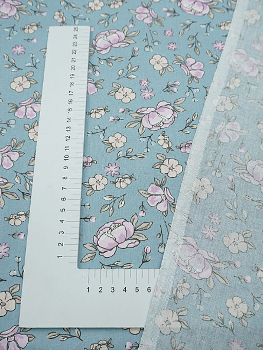 Перкаль "Утренний цвет" цв.серо-голубой, ш.1.5м, хлопок-100%, 100гр/м.кв