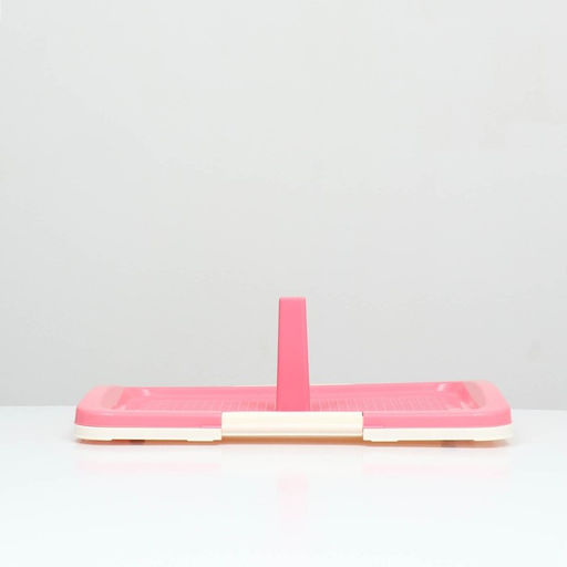 Туалет для собак с сеткой и столбиком 47 х 34 х 5,5 см, розовый