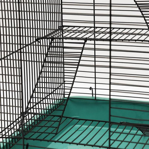 Клетка для грызунов Пижон №9, с 3-я этажами, без наполнения, 33 х 24 х 38 см, бирюзовая  фото 5