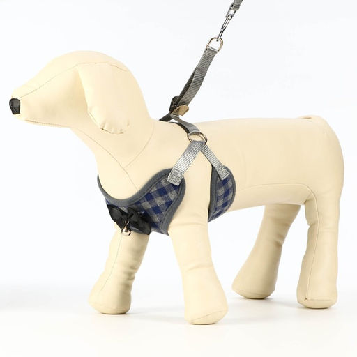 Комплект амуниции с мягкой шлейкой, М, поводок 120 х 1 см, ОШ 28-48 см, ОГ 32-52 см, серый - Пижон фото 2