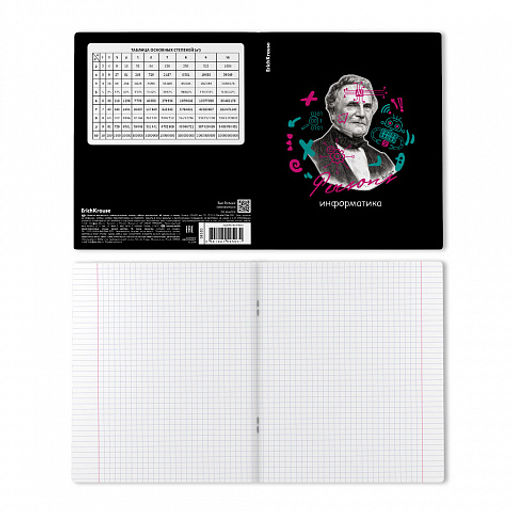 Цена за 5 шт. Тетрадь общая ученическая с пластиковой обложкой на скобе ErichKrause Persons, Информатика, 48 листов, клетка  фото 2