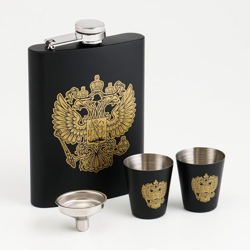 Подарочный набор 4 в 1: фляжка 240 мл, рюмка 30 мл, воронка, 2.5 x 3.5 см - Simaland фото 2