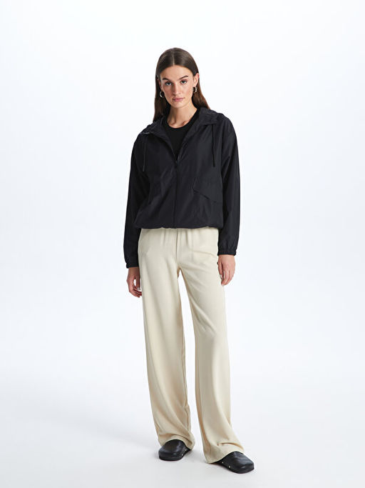 Kap??onlu D?z Oversize Kad?n Ya?murluk