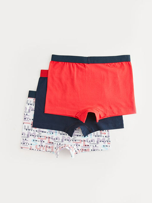 Bask?l? Pamuklu Erkek ?ocuk Boxer 3l? - Waikiki фото 2