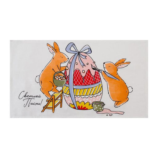 Полотенце Доляна Пасхальные яйца 35х60 см, 100% хлопок, вафля  фото 7