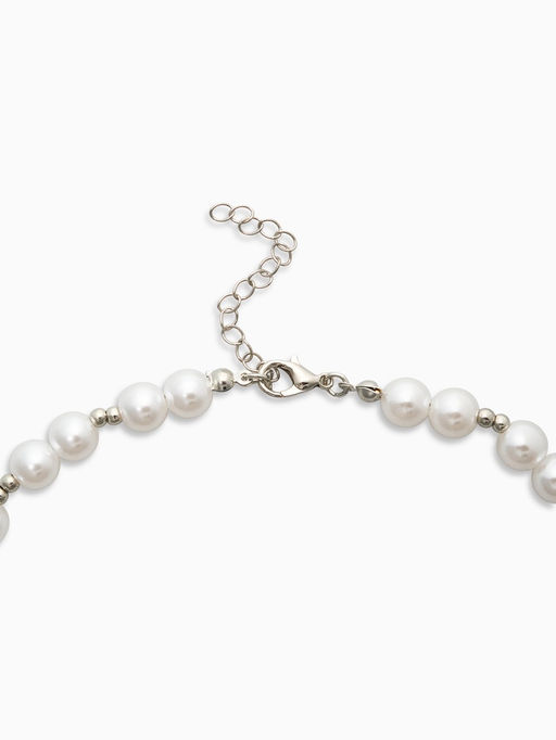 Кулон на жемчужных бусах «Морская звезда», 55 см, белый в серебре