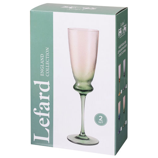 НАБОР БОКАЛОВ ДЛЯ ШАМПАНСКОГО TWIST & SHINE PURPLE, 2 ШТ/210 МЛ - Lefard фото 2