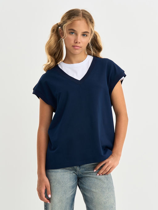 Темно-синий жилет