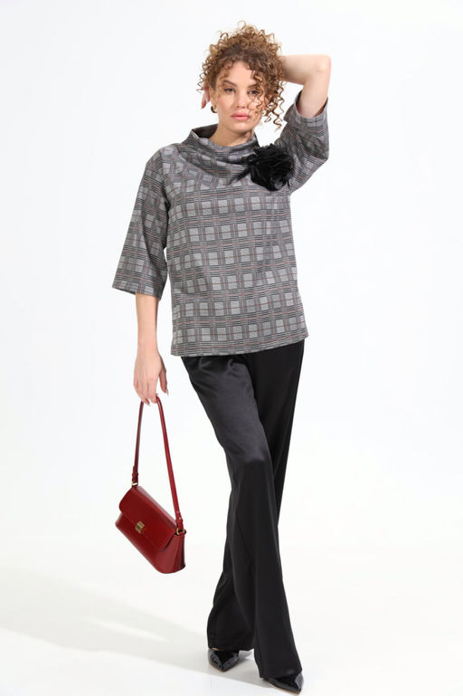 Костюм NIKVA н807-3 чёрный+серая клетка  фото 3