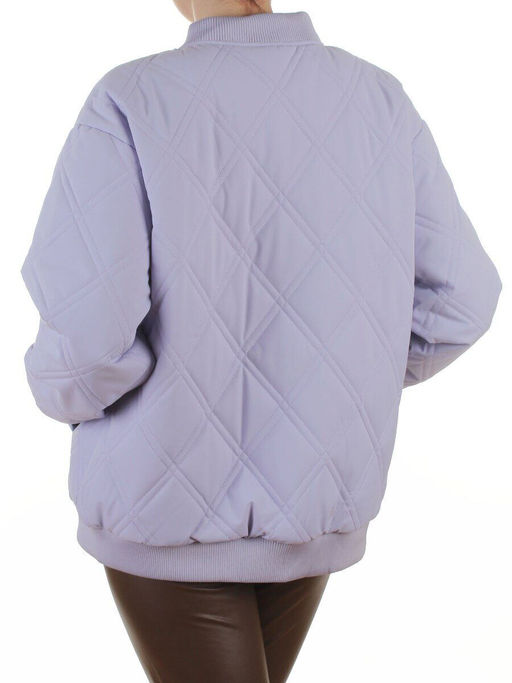 H24-91 LILAC Куртка-бомбер стеганная демисезонная женская (100 гр. синтепон)