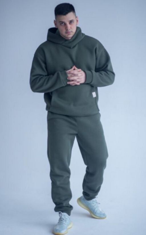 Костюм утепленный футер 3-нитка начес , хаки 265 - Knitka wear фото 11