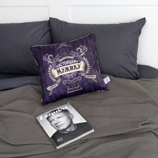 Подушка декоративная Этель Настоящему мужчине, 40?40 см, велюр, п/э 100 %