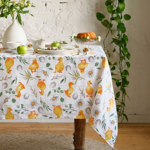 Скатерть Доляна Duckling 149х110 см, 100% хл, рогожка 164 г/м2  фото 9