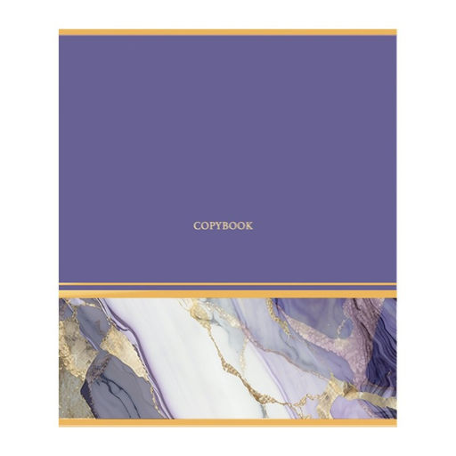 Тетрадь 48 листов в клетку Calligrata Мрамор с полосой, обложка мелованный картон, ТВИН-лак, тиснение фольгой, блок офсет МИКС  фото 3