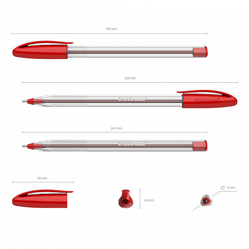 Цена за 50 шт. Ручка шариковая ErichKrause U-108 Stick Classic 1.0, Ultra Glide Technology, цвет чернил красный (в коробке по 50 шт.)  фото 8