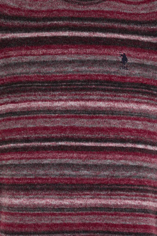 U. S. Polo Assn Мужской трикотажный свитер вишневого цвета с круглым вырезом - U.s. polo assn фото 12