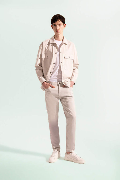 Узкие брюки-чинос из габардина и парусины - Defacto фото 2