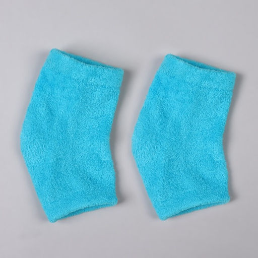 Напяточники для педикюра, увлажняющие, махровые, с силиконовой вкладкой, один размер, голубые