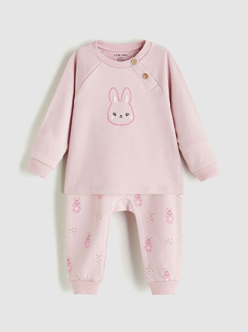 Bask?l? K?z Bebek Pijama Tak?m?