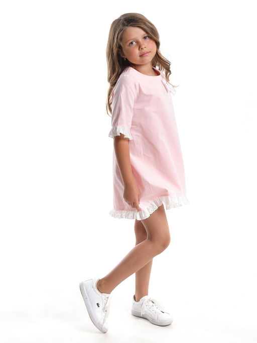 Платье для девочки хлопок UD 4833 крем розовый - Mini maxi фото 4