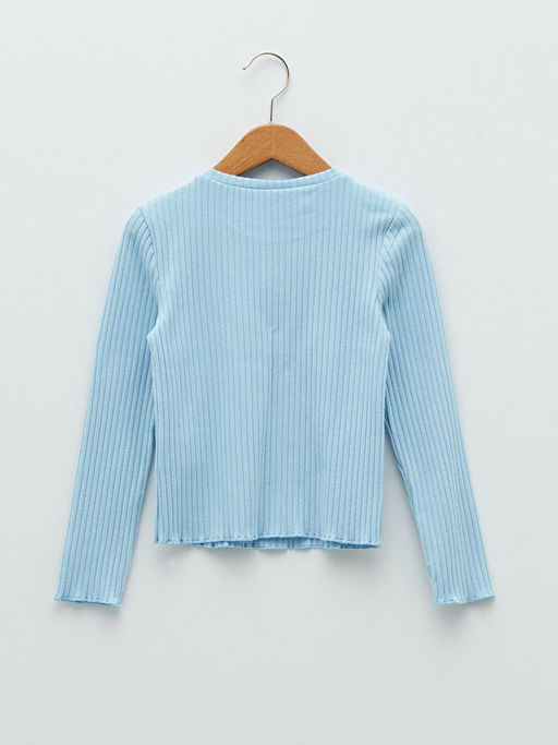 Bisiklet Yaka Basic Uzun Kollu K?z ?ocuk Ti??rt - Waikiki фото 2