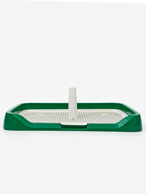 Туалет для собак 46,5 х 36 х 5,5 см, съёмной решеткой и столбиком, зелёный