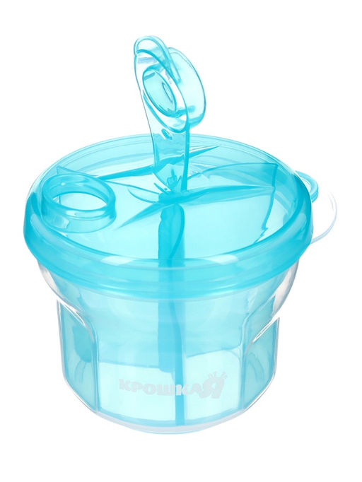 Контейнер для хранения детского питания, 3 секции по 75 мл., 9.5×8.5 см, 225 мл., голубой