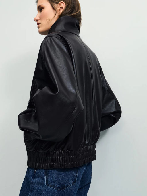 Куртка-бомбер из искусственной кожи с отложным воротником ZR2604102201-27 / Zarina  фото 3