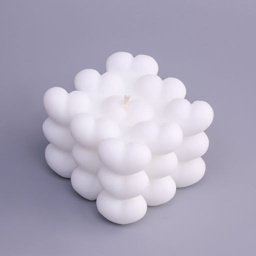 Свеча декоративная «Бабл Сердце», 6 см, белая