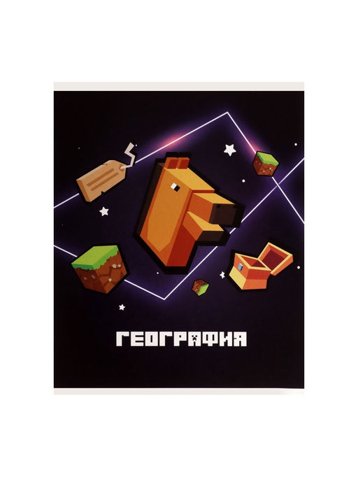 Цена за 15 шт. Тетрадь предметная, 36 листов в клетку, Calligrata «Пиксели. География»