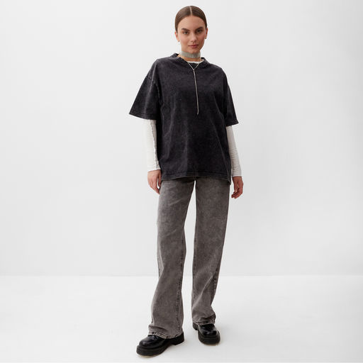 Футболка из вареного хлопка женская Mist Don&apos;t touch me, размер M, чёрная