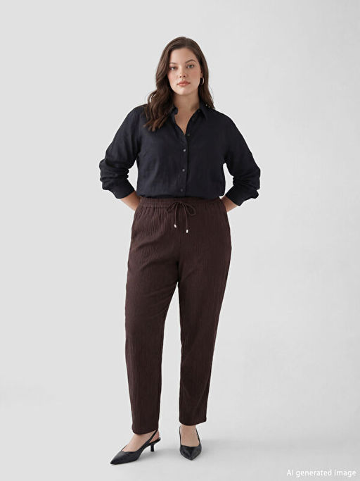 Beli Lastikli Dokulu Havu? Kesim Kad?n Pantolon